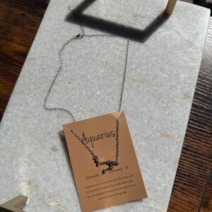 Silver Aquarius Zodiac Constellation Necklace